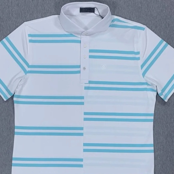 G/FORE | Shirts | Gfore Mint And White Striped Polo | Poshmark
